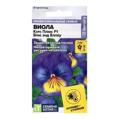 Семена цветов Виола Кэтс Плюс F1 Блю энд Еллоу, ц/п, 4 шт.