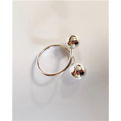 Кольцо с белым серебрением