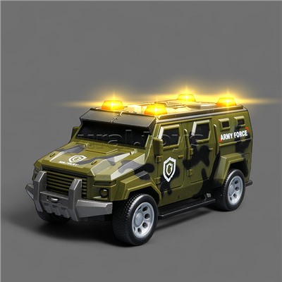 Машина "Армейский броневик" 1:32 (свет, звук) в коробке