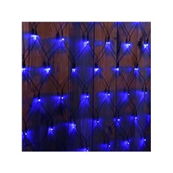 Гирлянда «Сеть» 2×1.5 м, IP44, УМС, тёмная нить, 192 LED, свечение синее, 220 В