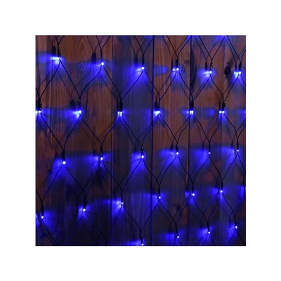 Гирлянда «Сеть» 2×1.5 м, IP44, УМС, тёмная нить, 192 LED, свечение синее, 220 В