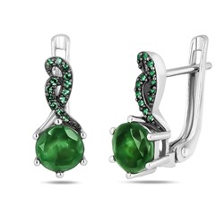 Серьги, изумруд берилл , наноизумруд, SL-RIC110