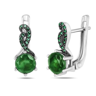 Серьги, изумруд берилл , наноизумруд, SL-RIC110