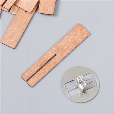 Фитиль для свечи с держателем двойной, дерево, набор 5 шт., 1×5 см