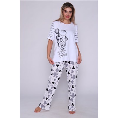 Костюм женский с брюками и футболкой 376