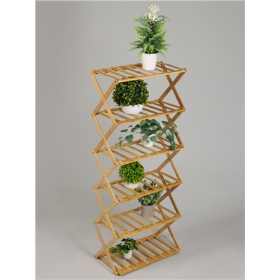 Подставка для цветов Greengo, 6 полок, 50×25×110 см, напольная, бамбук