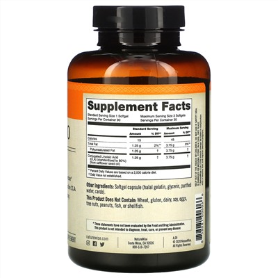 NatureWise, CLA 1250, 1,000 mg, 90 Softgels