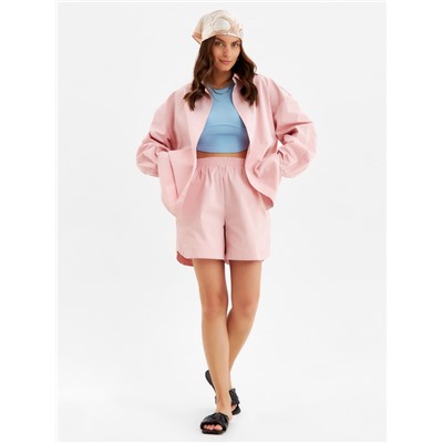 Костюм женский (рубашка, шорты) MINAKU: Oversize, тёмно-розовый, размер 46