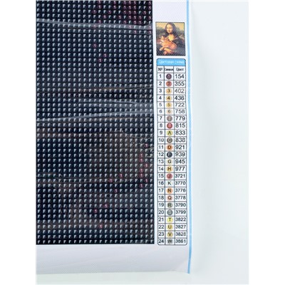 Алмазная мозаика с полным заполнением на холсте «Мона Лиза с котом», 40×50 см