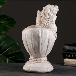 Декоративное кашпо для цветов «Ангел в вазе», 1.2 л, 20×35×23 см, гипс, белое