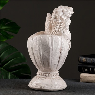 Декоративное кашпо для цветов «Ангел в вазе», 1.2 л, 20×35×23 см, гипс, белое