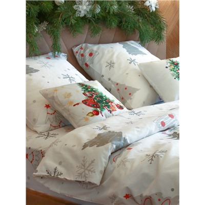 Постельное бельё евро «Этель. Рождественская ель», бязь