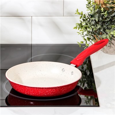 Сковорода «Селект», d=20 см, пластиковая ручка, антипригарное покрытие, красная