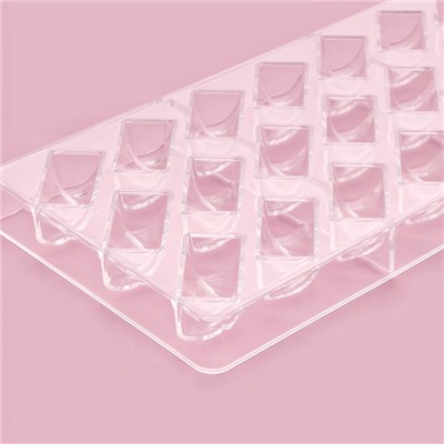 Форма для конфет и шоколада KONFINETTA «Плетёный батон», 27.5×17.5×2.5 см, 21 ячейка 3.5×1.5×1.5 см, прозрачная