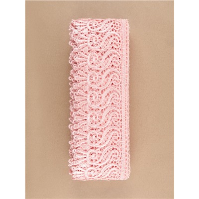 Кружево гипюровое, 94 мм, 11±1 м, цвет нежно-розовый