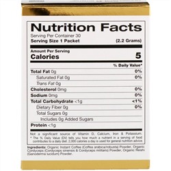 California Gold Nutrition, CafeCeps, органический растворимый кофе с кордицепсом и грибами рейши, 30 пакетиков весом 2,2 г (0,077 унции) каждый