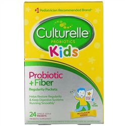 Culturelle, Kids, пробиотик + клетчатка, для нормальной работы кишечника, для детей от 1 года, 24 порционных пакетика