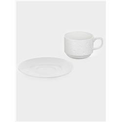 Чайная пара Magistro Fray, 2 предмета: чашка 230 мл, блюдце 15 см, фарфор