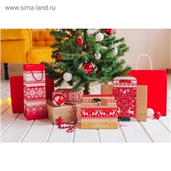 Пакет подарочный под бутылку новогодний «Уютного нового года», 13×36×10 см