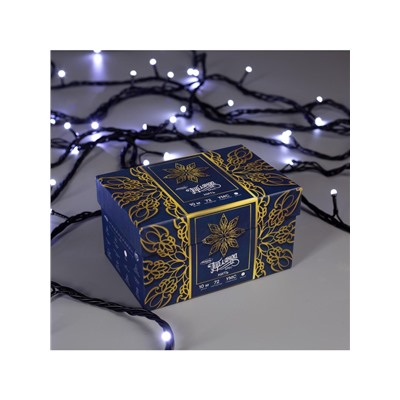 Гирлянда «Нить» 10 м, IP44, УМС, тёмная нить, 72 SMD-LED, свечение белое, 220 В