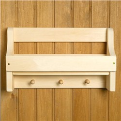 Полка - вешалка для бани и сауны «Универсальная», 50×30×12 см, деревянная, 3 крючка, «Добропаровъ»