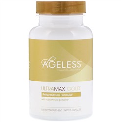 Ageless Foundation Laboratories, UltraMax Gold с комплексом AlphaNeuro Complex, 90 растительных капсул
