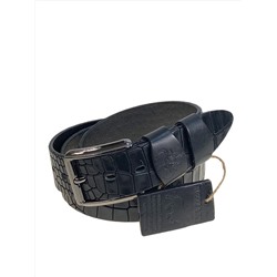 Ремень мужской из натуральной кожи, цвет черный