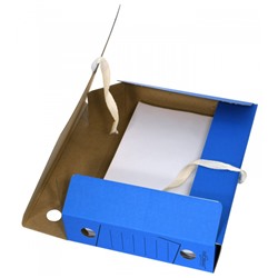 Короб архивный микрогофрокартон с завязками 75мм RB91-75B разборный синий inФОРМАТ