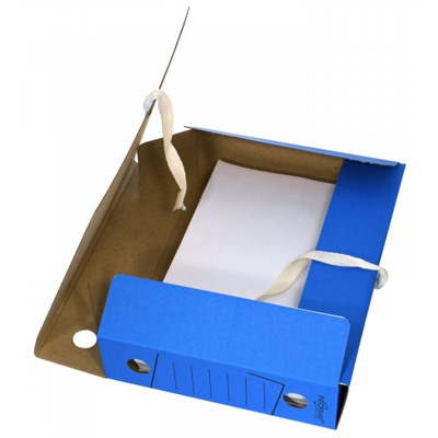 Короб архивный микрогофрокартон с завязками 75мм RB91-75B разборный синий inФОРМАТ