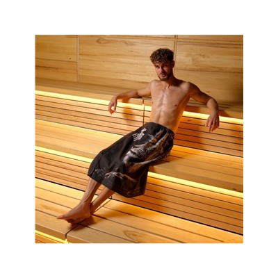 Полотенце килт вафельное мужское для бани «Лев», 75×145 см, хлопок 100 %