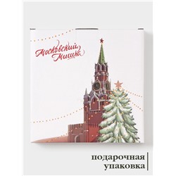 Тарелка новогодняя Доляна «Московский мишка», d=20.5 см, фарфор, белая