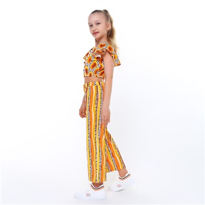 Комплект для девочки, цвет белый/оранжевый, рост 116 см