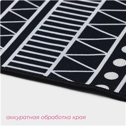 Коврики для ванной и туалета Доляна «Марокканский», 2 шт., 50×80, 40×50 см, чёрно-белые