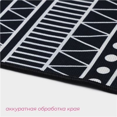 Коврики для ванной и туалета Доляна «Марокканский», 2 шт., 50×80, 40×50 см, чёрно-белые