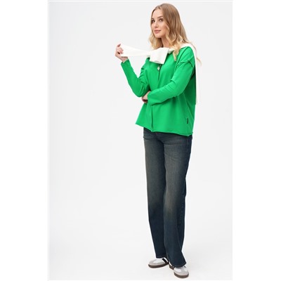 Женский лонгслив оверсайз из футера двухнитки Happyfox