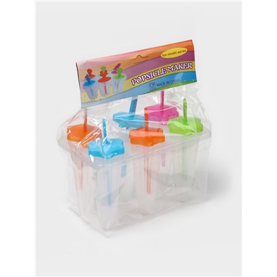 Форма для мороженого «Звезда», 6 ячеек, пластик, прозрачная