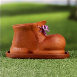 Декоративное кашпо «Башмак», 17×10×10 см, керамическое