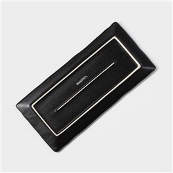 Блюдо Magistro Pietra lunare для подачи, 25×12 см, фарфор, цвет чёрный