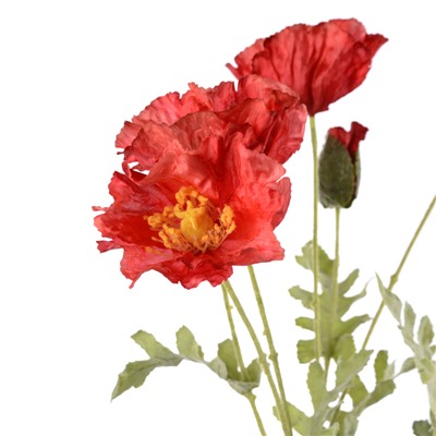 Цветок искусственный Мак 73 см красный / 504R /уп 36/288/