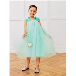 Платье нарядное для девочки MINAKU: PartyDress, рост 140-146 см, бирюзовое