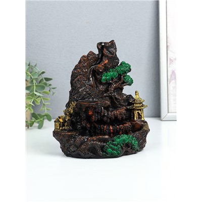 Подставка для благовоний TAKE IT EASY «Храм в горах», набор благовоний конусы, стелющийся дым, 18.5×18 см