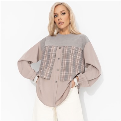 Свитшот комбинированный, Стиль по-взрослому (бежевый)