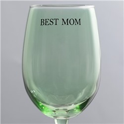 Бокал для вина с надписью Best mom, 360 мл, зелёный
