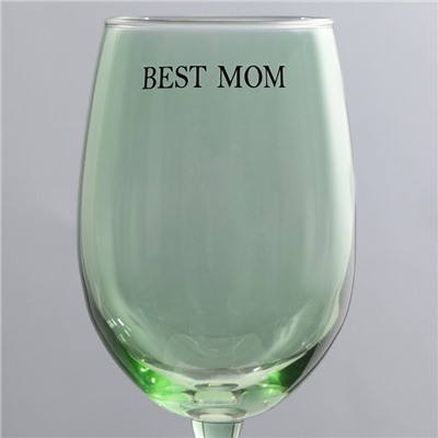 Бокал для вина с надписью Best mom, 360 мл, зелёный