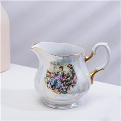 Сервиз чайный Добрушский завод «Мадонна», 15 предметов: чашки 6 шт., блюдце 6 шт., чайник, сахарница, молочник, фарфор, белый