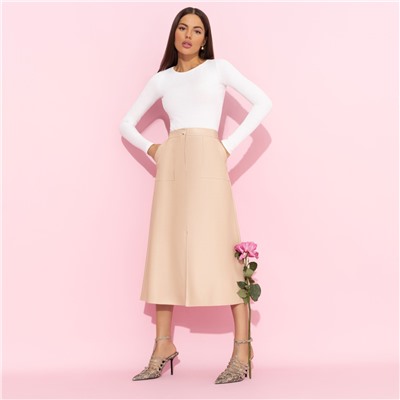 Юбка с карманами, Откровенно шикарная (беж)