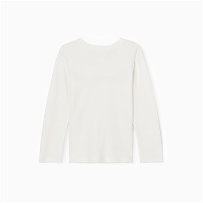 Джемпер для девочки школьный, цвет молочный, рост 122 см