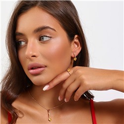 Комплект ювелирной бижутерии коллекция "Дубай" серьги, кулон и кольцо 18 р, покрытие позолота, вставка: фианиты, цвет: желтый, арт.314.914-18