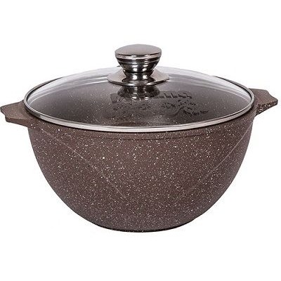 Казан 4л, стекл. кр, АП, Гранит brown арт.54806