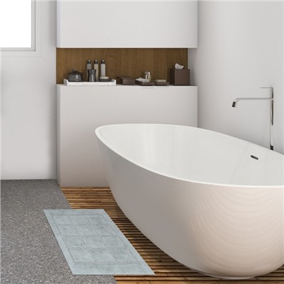 Коврик для ванной Этель Bricks, 50×80 см,1600 г/м², серый